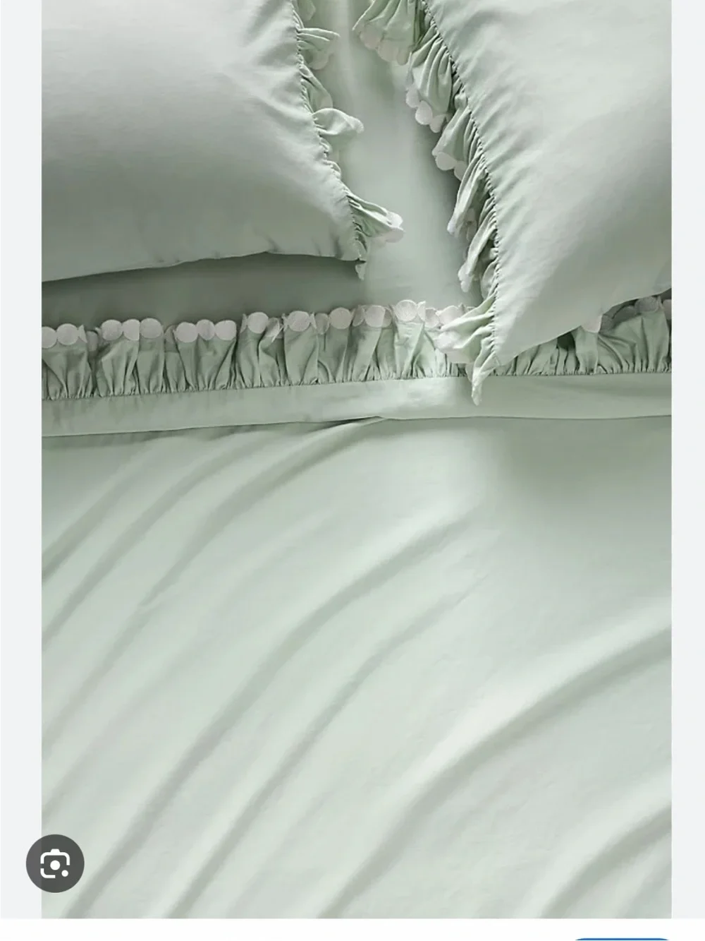 Soft Sage Ruffled Cotton Duvet Cover